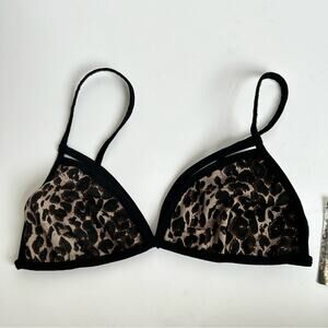 Urban Outfitters Out from Under Triangle Leopard Print String Bra NWT